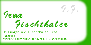 irma fischthaler business card